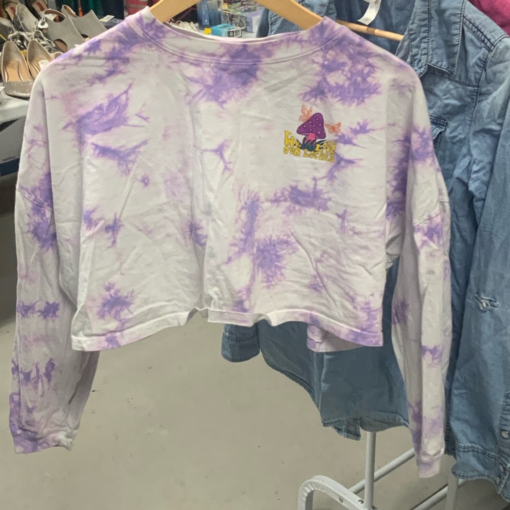 Purple Tie-Dye Crop Top